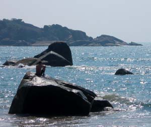 Swimmer on Rock
