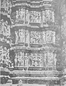 Inner frescos or facades of Khajuraho Temple